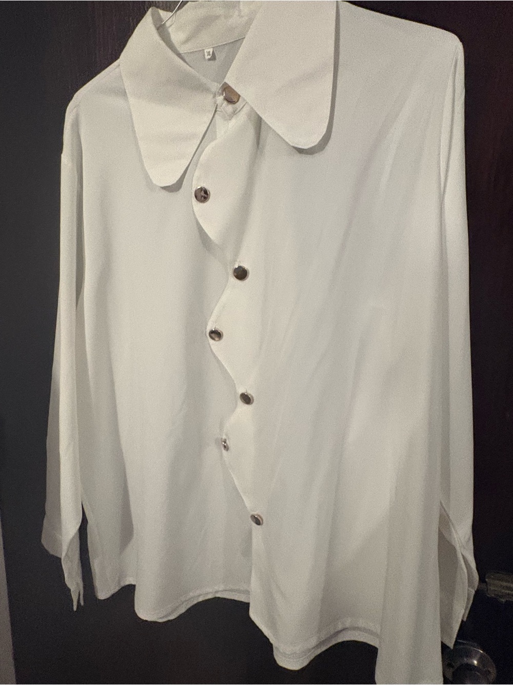 Bundle 3 for $15. New SHEIN White Button-Front Draped Blouse with Rounded Collar